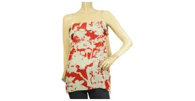 3.1 Phillip Lim Seda Azul Naranja Floral Beige Espagueti en la espalda Tirantes Cami Top 4 Roja 