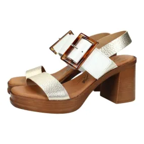526 Sandalias de tacón color PLATINO