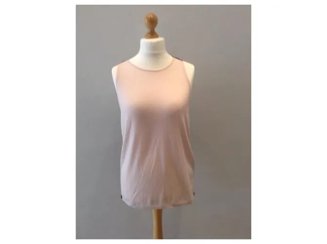 Amanda Wakeley Hathaway Cachemira y Seda Rosa y Negro Top 