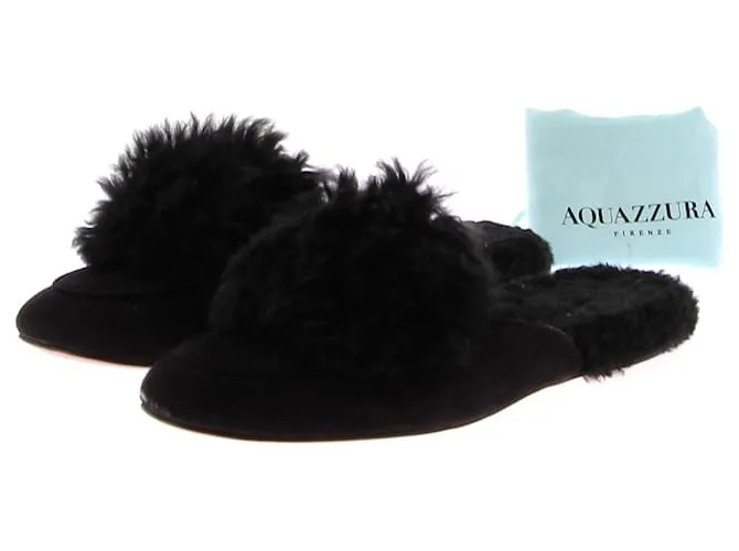 AQUAZZURA Sandalias T.EU 37.5 Cuero Negro 