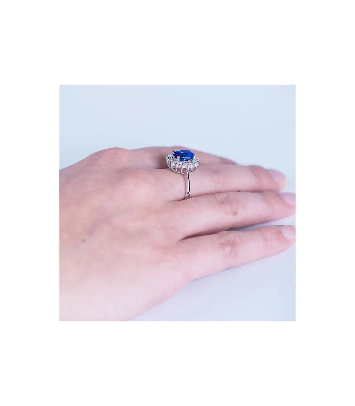 Bague Galadriel 18 K Saphir 2.47 Ct. Diamants