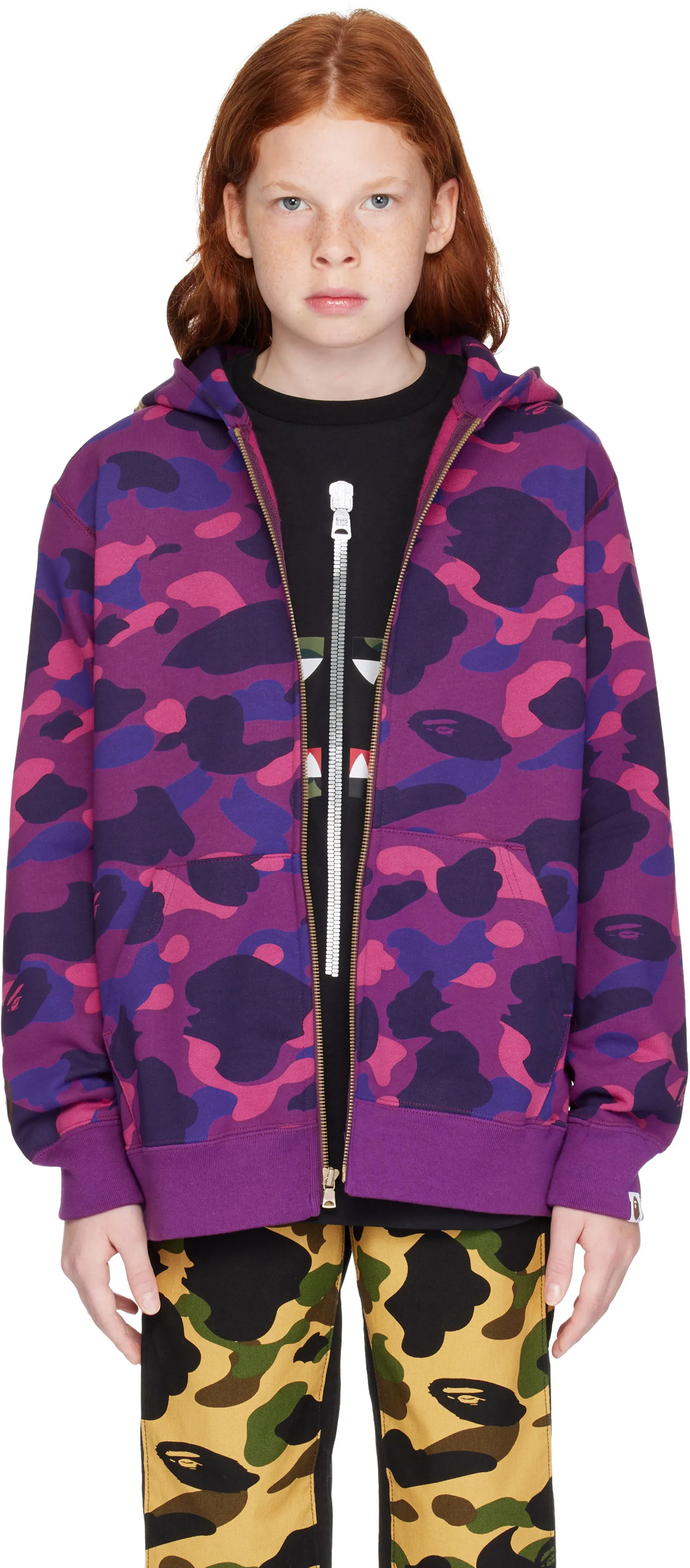 BAPE Kids Camo Shark Zip Hoodie