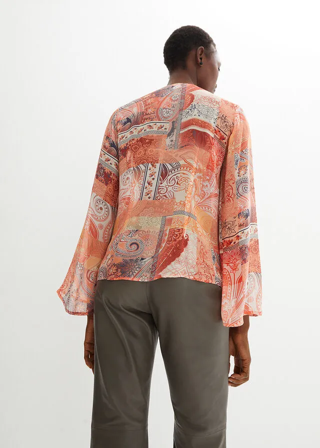 Blusa Naranja suave estampado