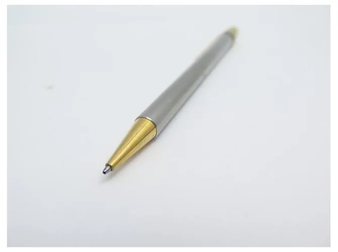 BOLÍGRAFO CARTIER MUST TRINITY II BOLÍGRAFO DE METAL PLATA Y CHAPADO EN ORO 