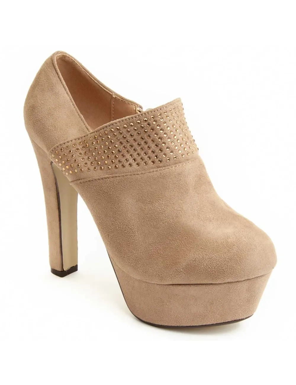 Botín De Tacón Casual Para Mujer.  Montevita  Hillse2  93880 Beige