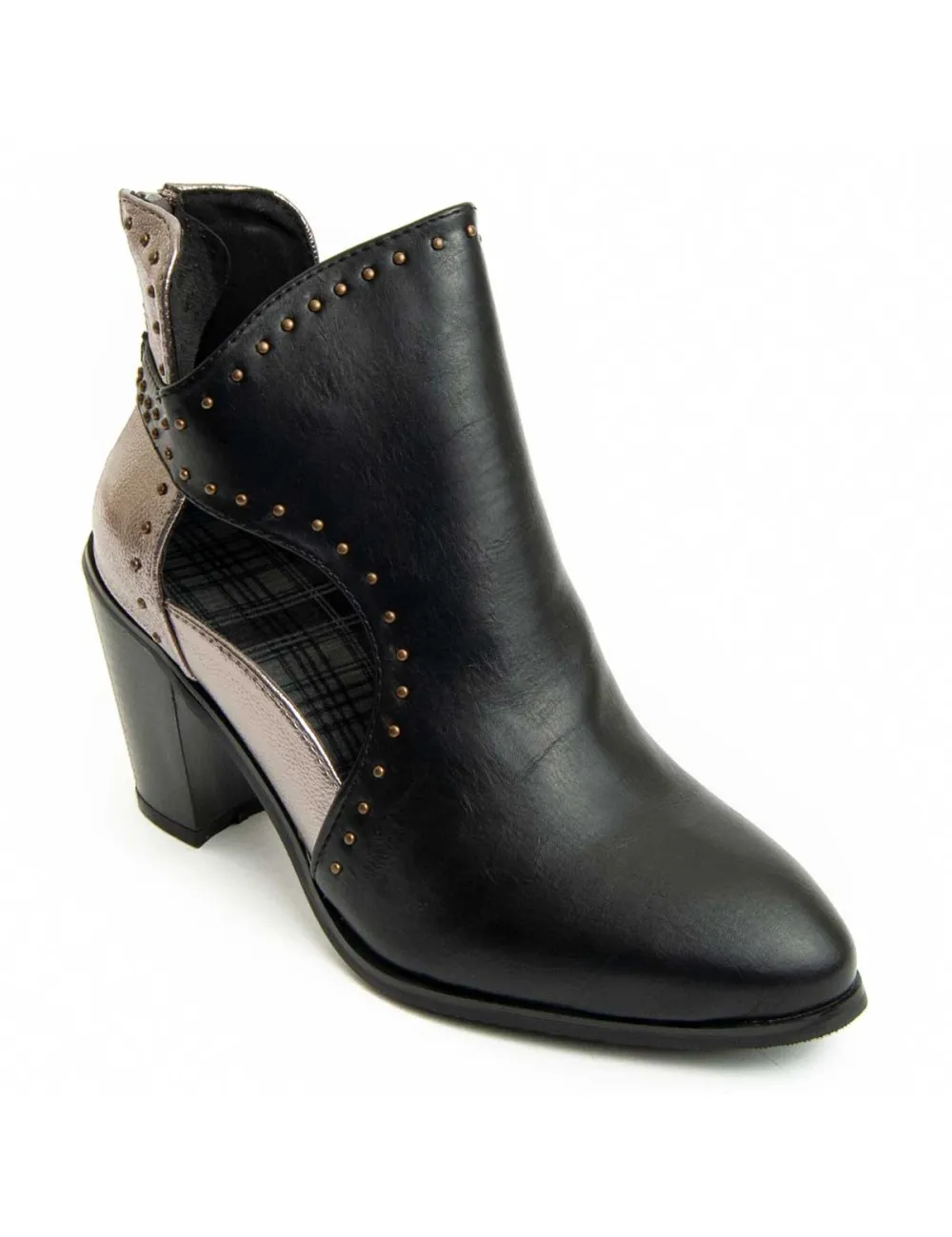 Botín De Tacón Para Mujer.  Montevita  Bottivita  93896 Negro
