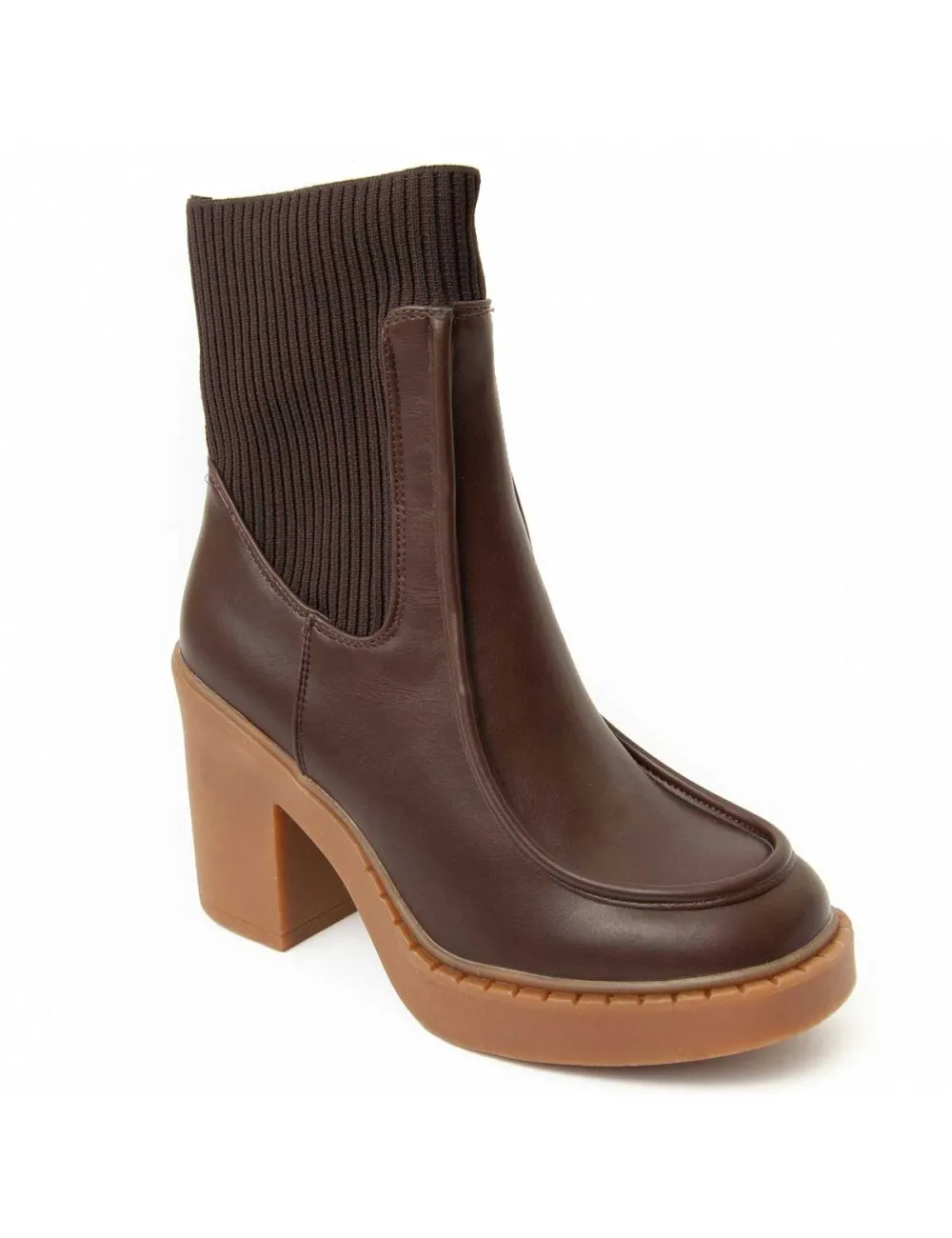 Botín De Tacón Para Mujer.  Montevita  Bottivita31  93992 Marrón
