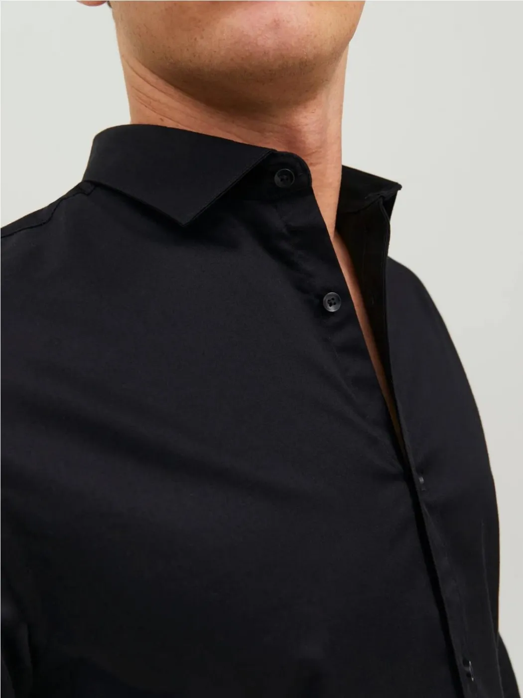 CAMISA LISA JACK & JONES HOMBRE JJPREPARMA NEGRO
