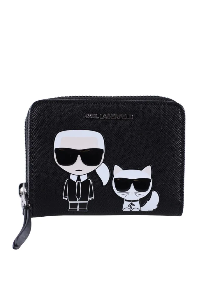 Cartera pequeña con cremallera y logo 