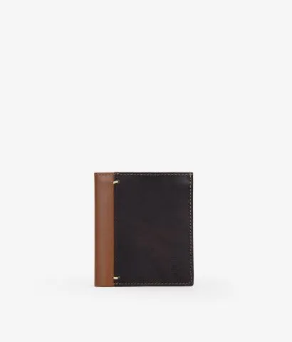 Cartera piel marrón con portamonedas