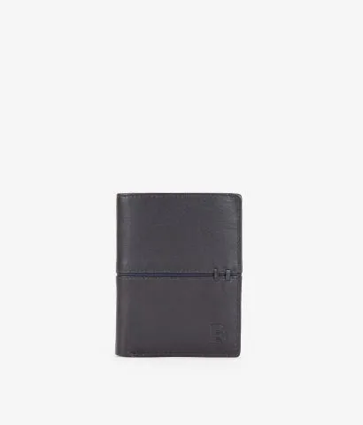 Cartera piel negro sin portamonedas
