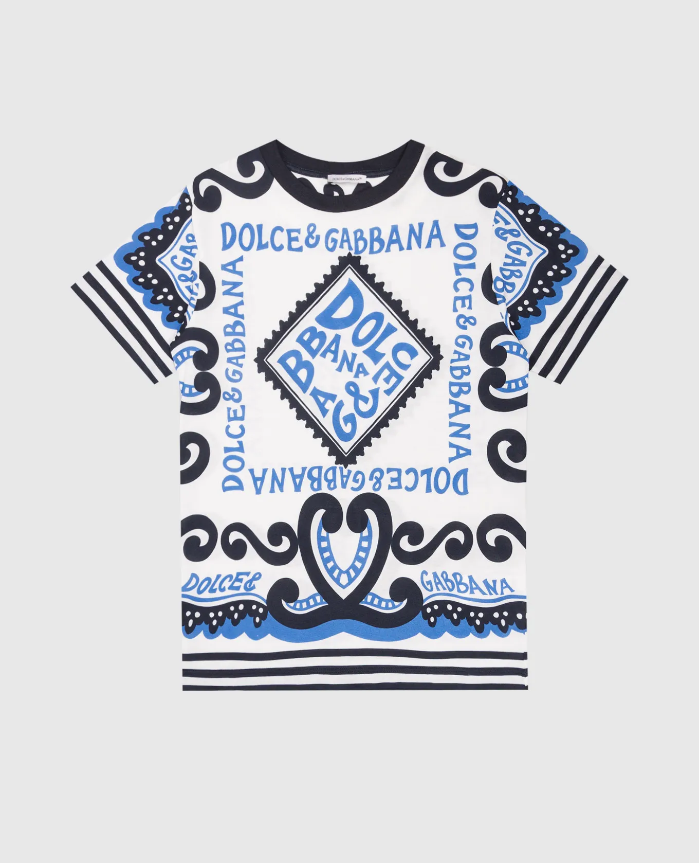 Dolce&Gabbana Children's white t-shirt in Marina print