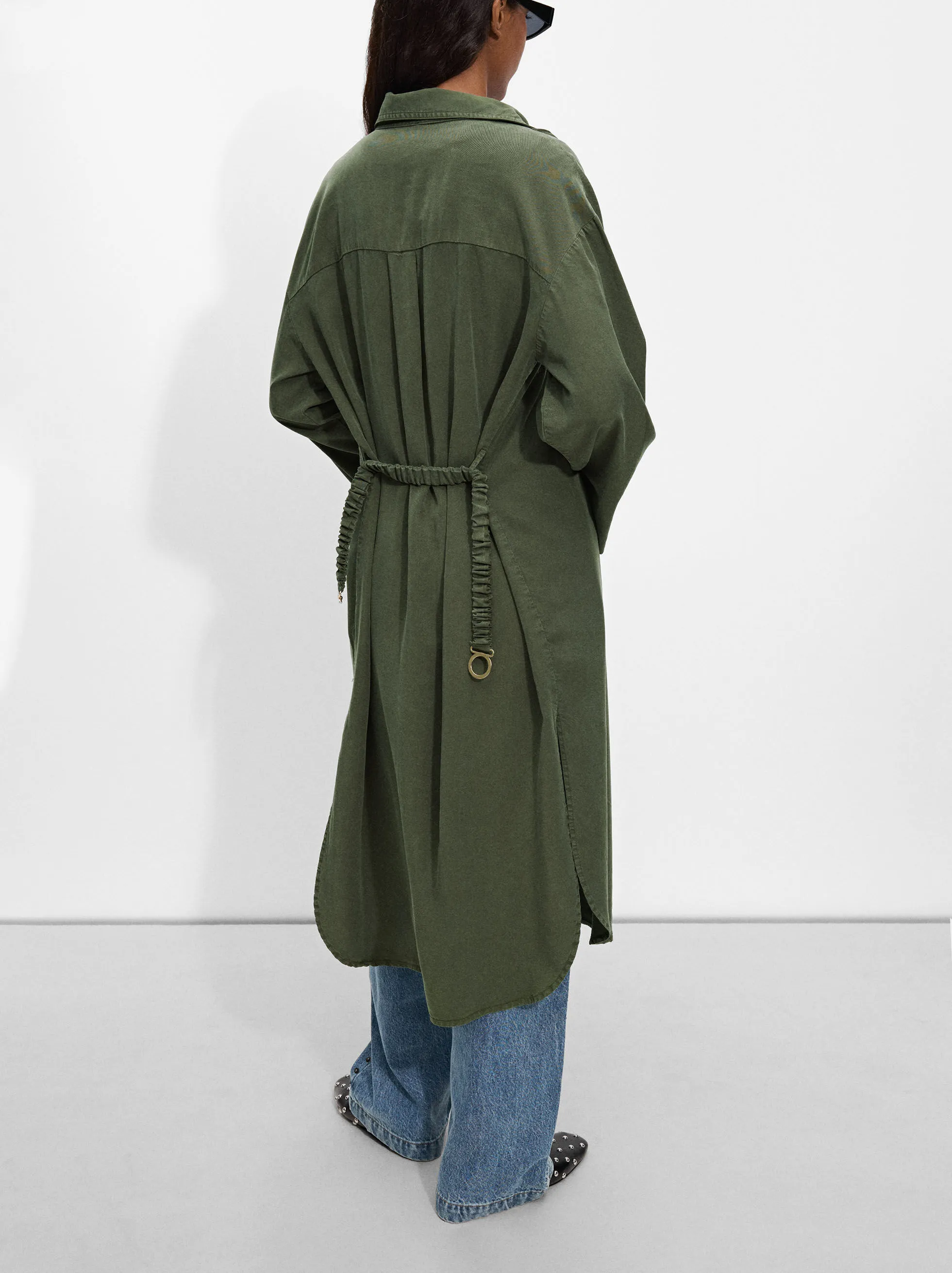 Exclusivo Online - Vestido Camisero De Manga Larga