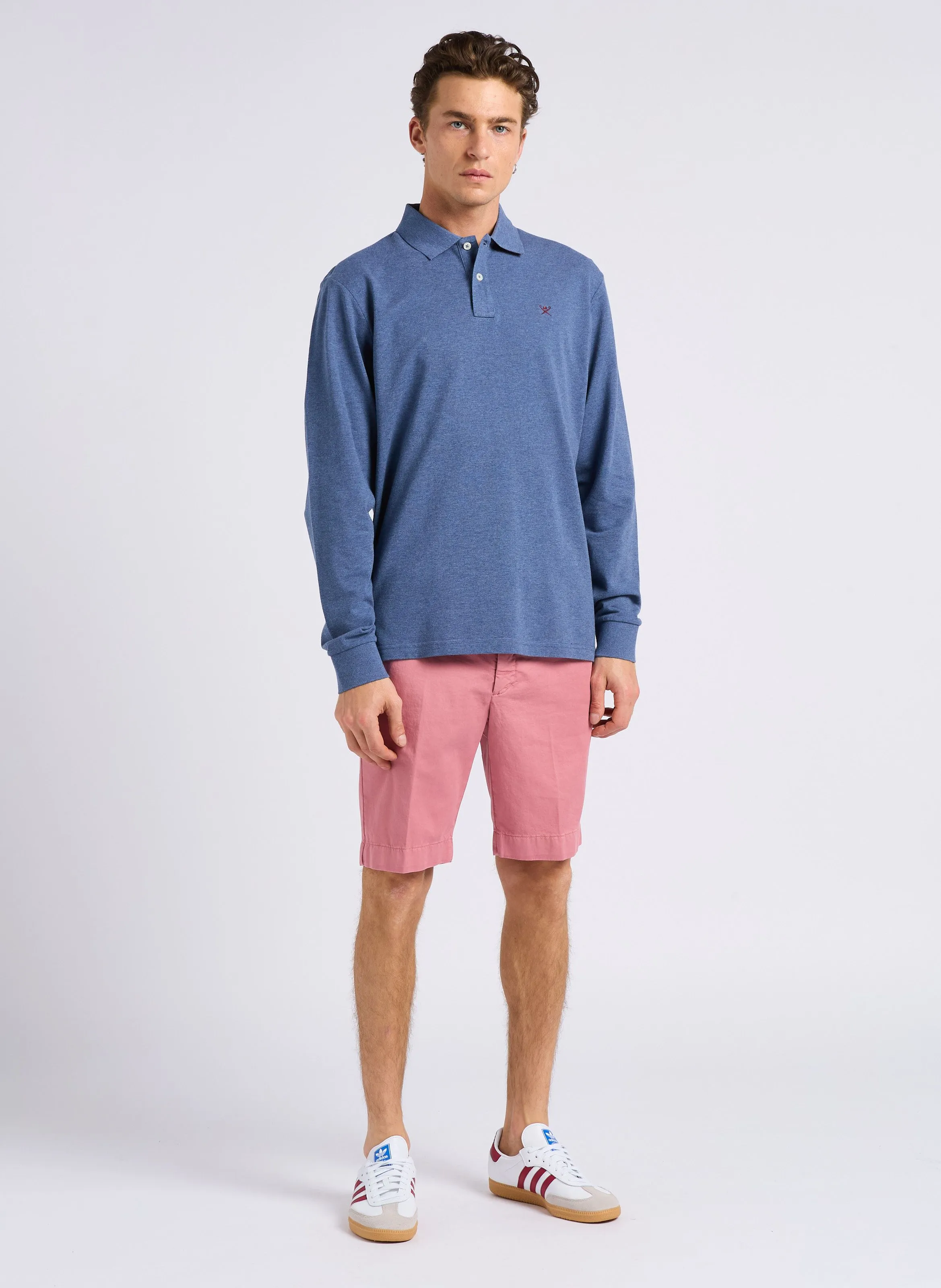 HACKETT Polo recto de algodón en azul