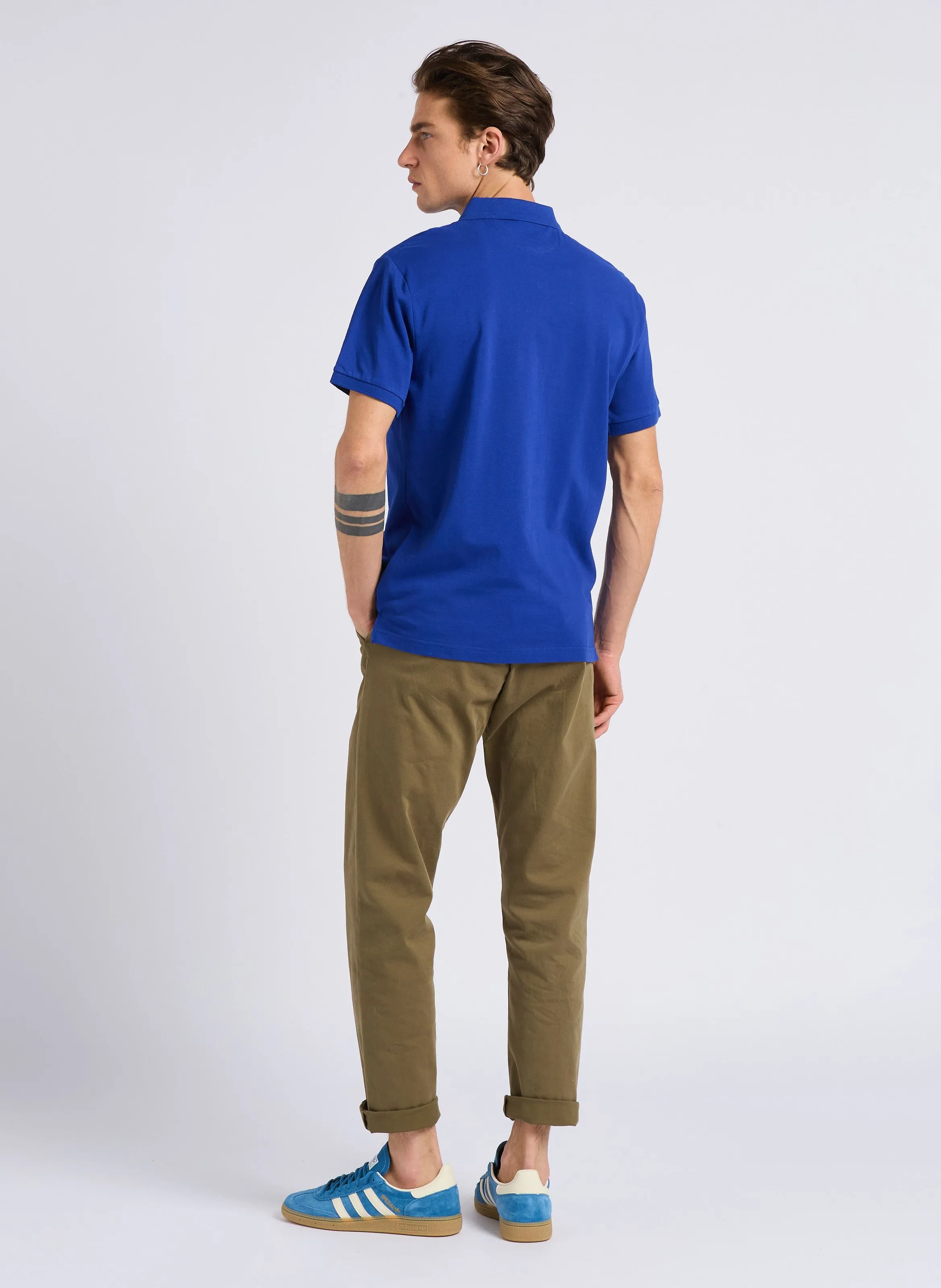 HACKETT Polo slim fit de piqué de algodón en azul