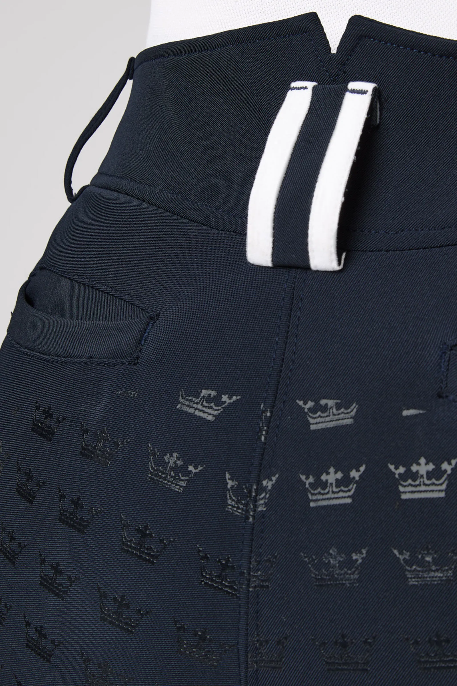Horze Pantalones de Montar con Cintura Alta de Asiento Completo con Ribete Contrastante para Mujer