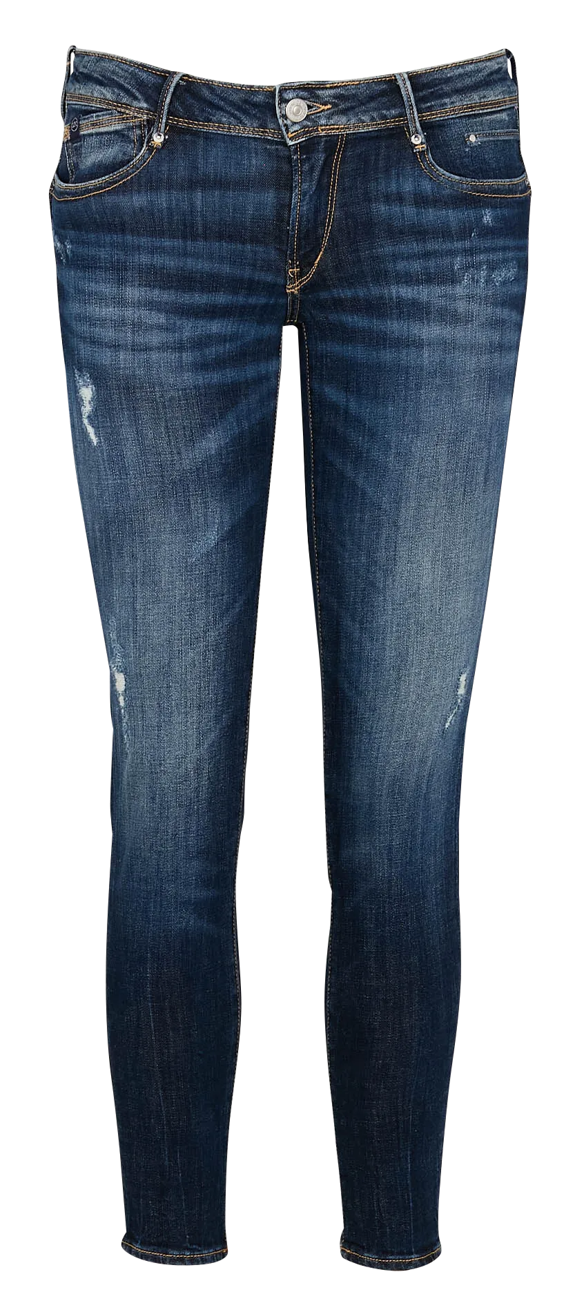 LE TEMPS DES CERISES PULPC - Jean slim cropped lavado en mezcla de algodón en azul