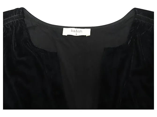 Minivestido de terciopelo de manga larga de Ba&sh en terciopelo negro 