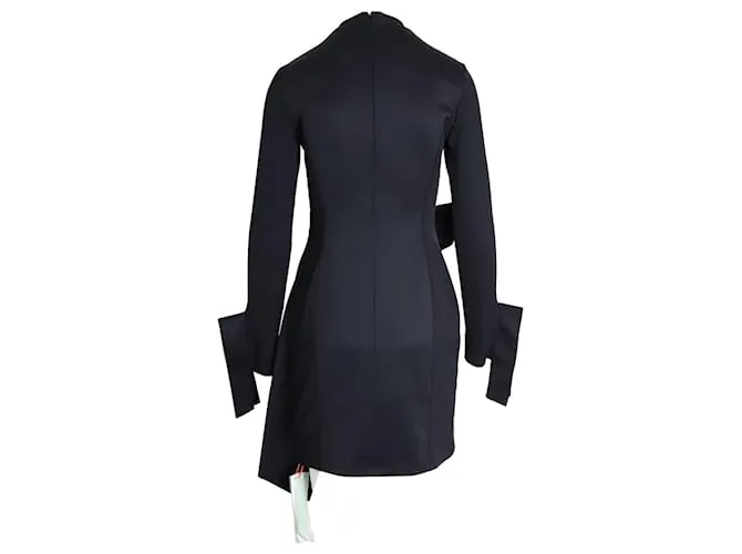 Off White Minivestido cruzado de punto Off-White en poliamida negra Negro 