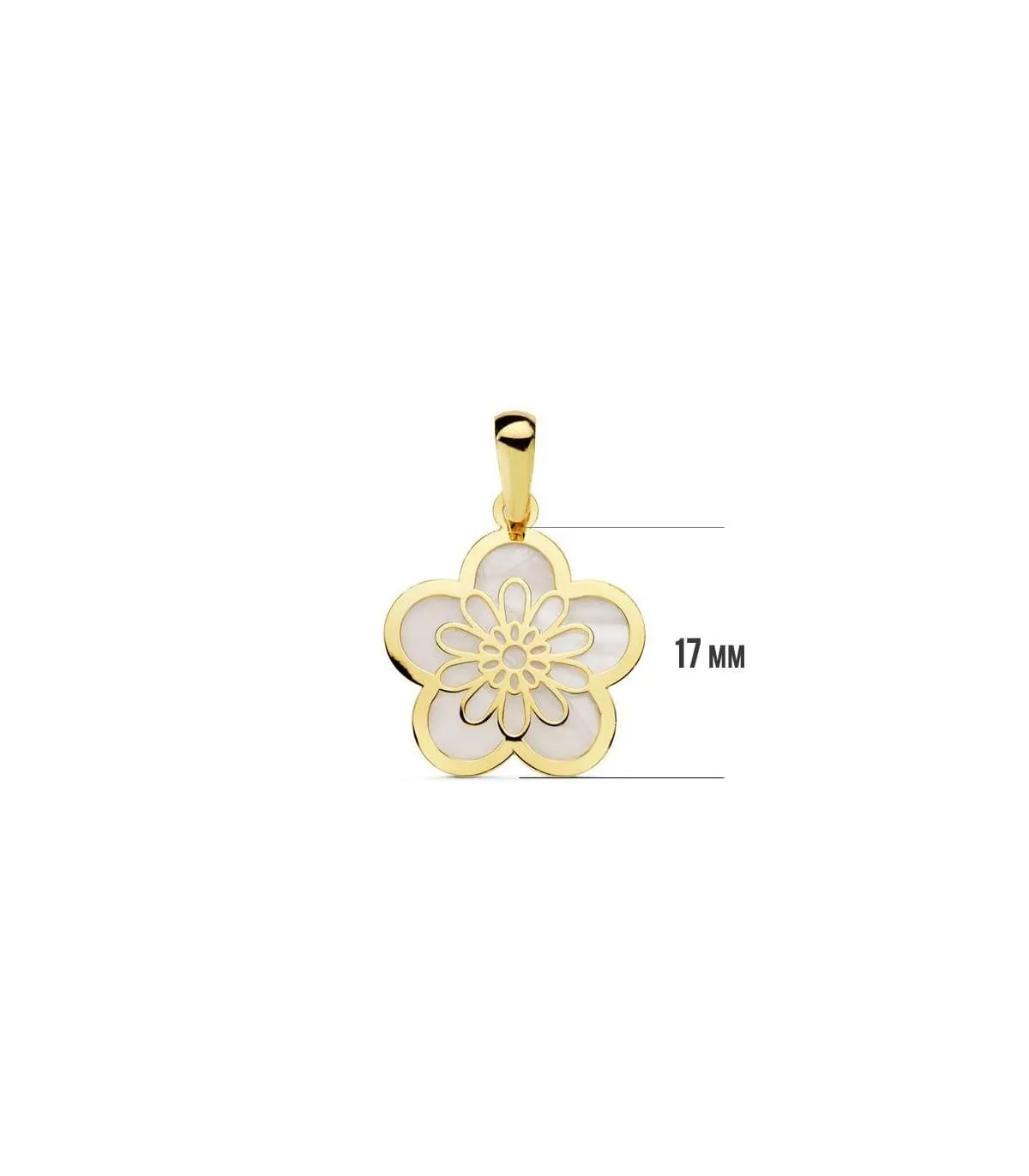 Pendentif Fleur Or Jaune 18 K 17 MM