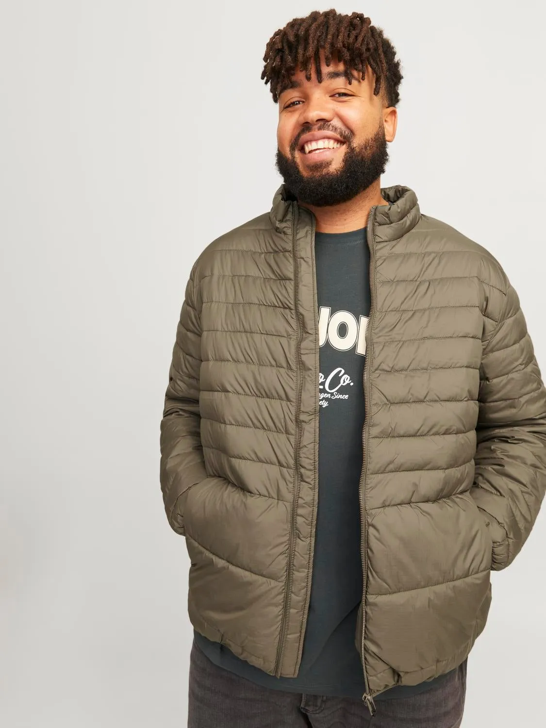 Plus Size Chaqueta corta acolchada | Marrón oscuro | Jack & Jones®
