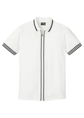Polo con cremallera Blanco-negro