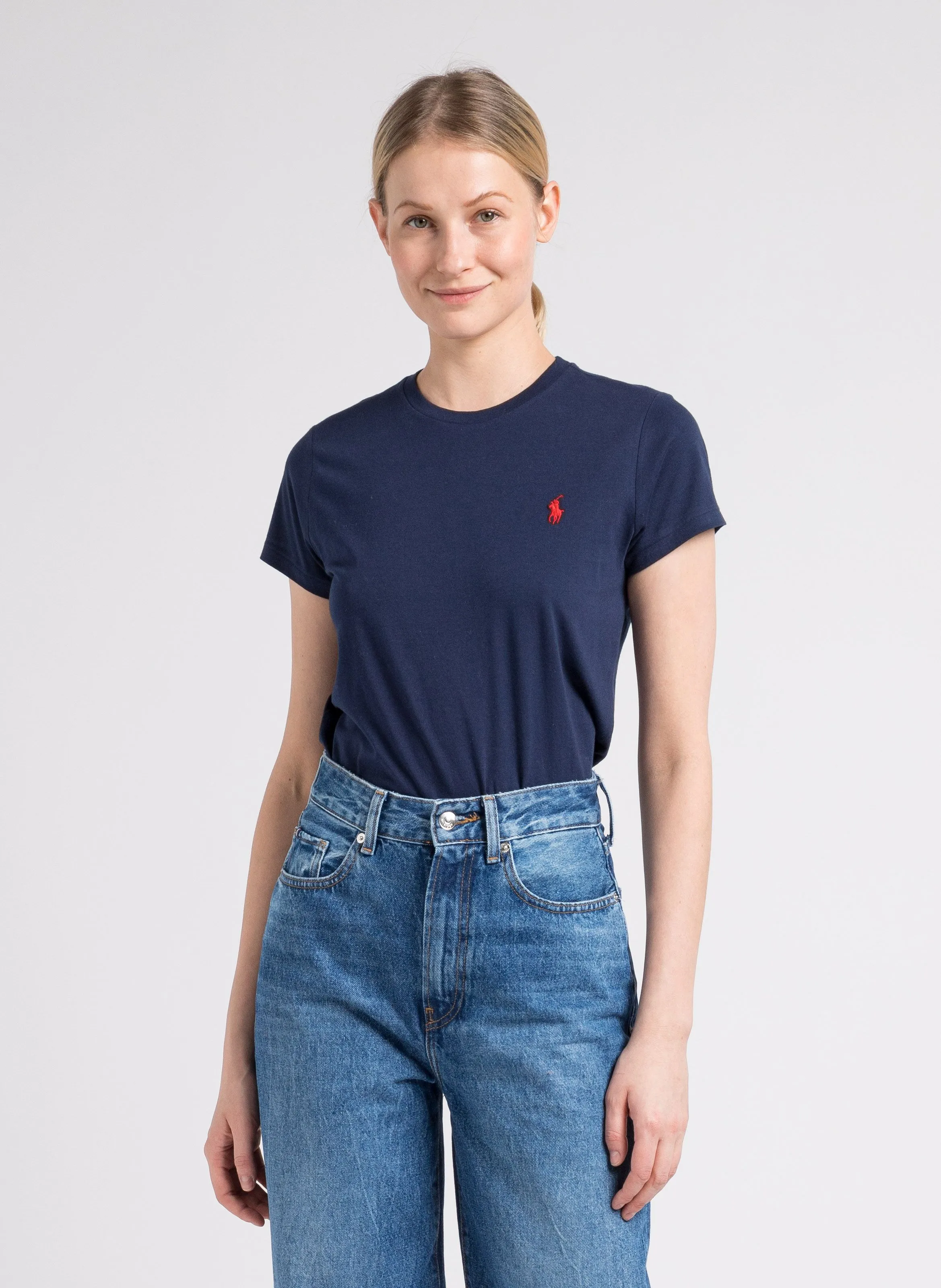 POLO RALPH LAUREN Camiseta de algodón con cuello redondo en azul