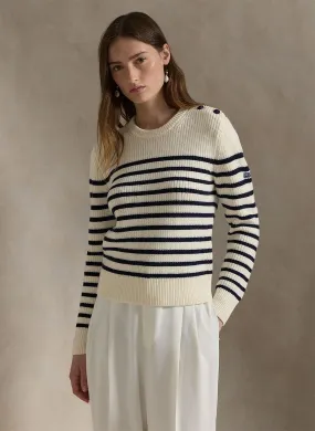 POLO RALPH LAUREN Camiseta de lana con cuello redondo en beige