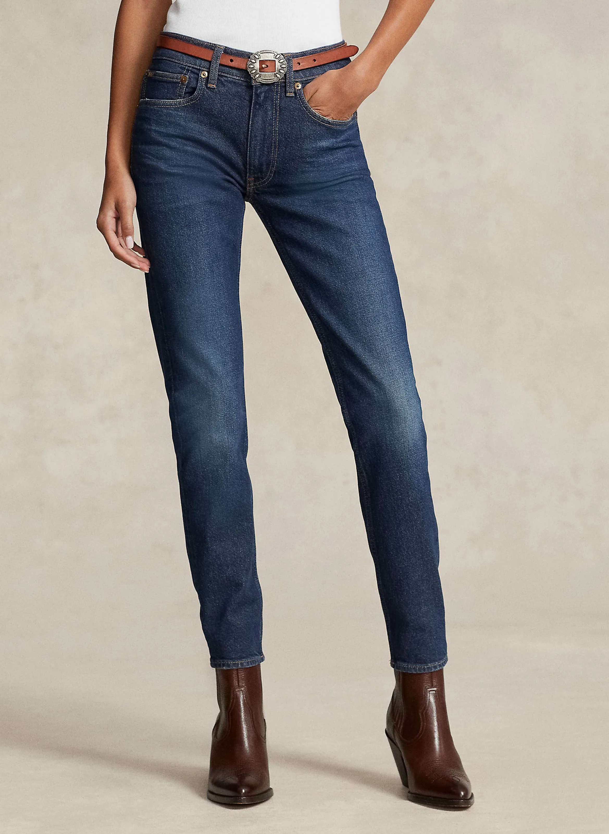 POLO RALPH LAUREN Vaquero skinny de algodón elástico en azul