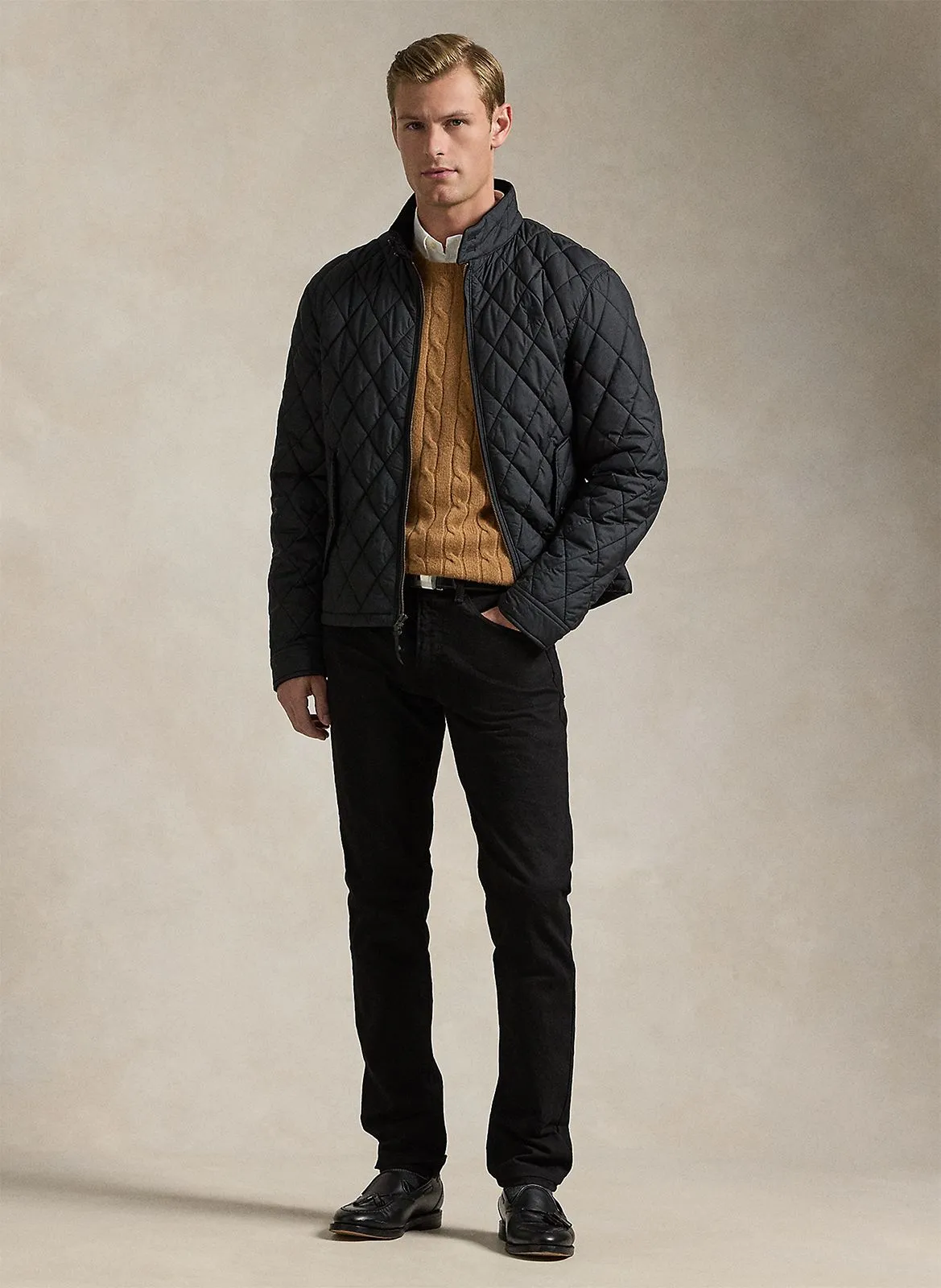 POLO RALPH LAUREN Vaquero slim fit de mezcla de algodón en negro