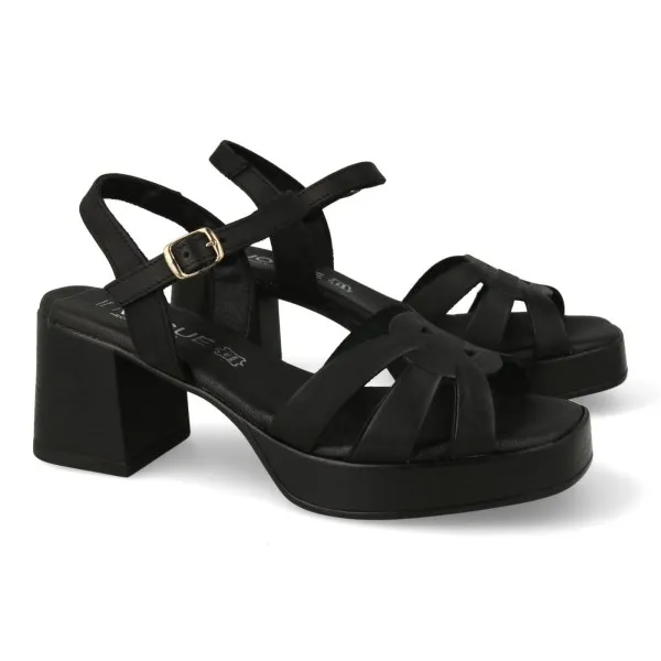 SANDALIAS con TACON y PLATAFORMA NEGRAS MOD. SORGU