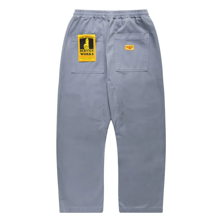 Service Works Pantalones de chef de algodón orgánico en espiga | Azul Gris