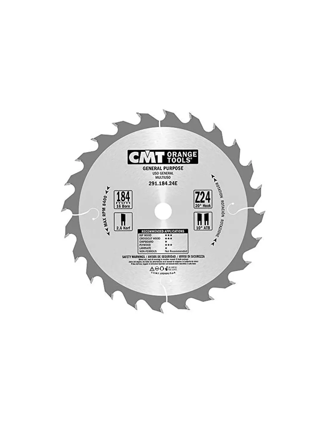 Sierra circular 184 mm. con eje 16 mm.
