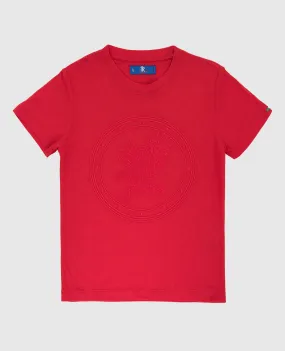 Stefano Ricci Children's red t-shirt with embroidery