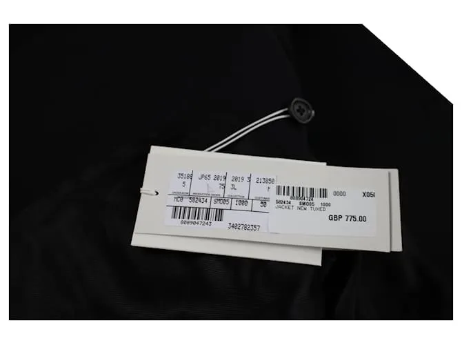 Stella Mc Cartney Chaqueta americana de lana negra con estampado de logotipo de Stella McCartney Negro 