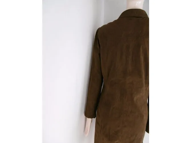 Vestido camisero de manga larga de Yves Saint Laurent Castaño 